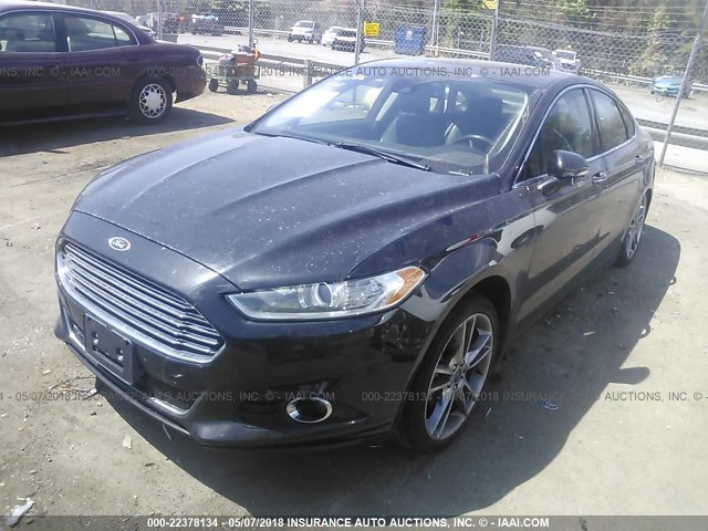 3FA6P0D90DR316086 - 2013 FORD FUSION TITANIUM BLACK photo 2