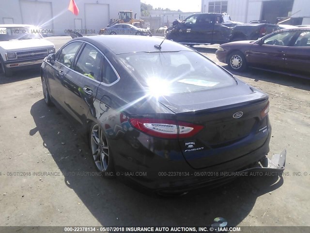 3FA6P0D90DR316086 - 2013 FORD FUSION TITANIUM BLACK photo 3