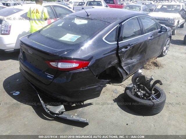 3FA6P0D90DR316086 - 2013 FORD FUSION TITANIUM BLACK photo 4