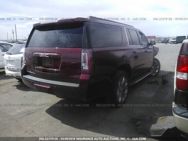 1GKS2GKC5HR208261 - 2017 GMC YUKON XL K1500 SLT RED photo 4