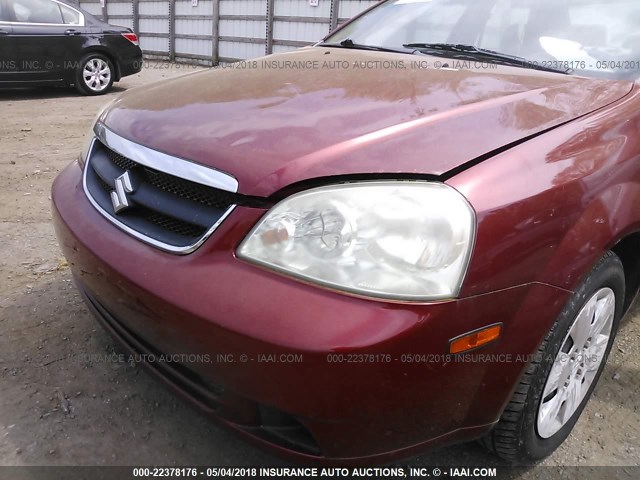 KL5JD56Z28K952239 - 2008 SUZUKI FORENZA CONVENIENCE/POPULAR RED photo 6