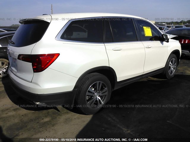 5FNYF5H74HB022399 - 2017 HONDA PILOT EXLN WHITE photo 4