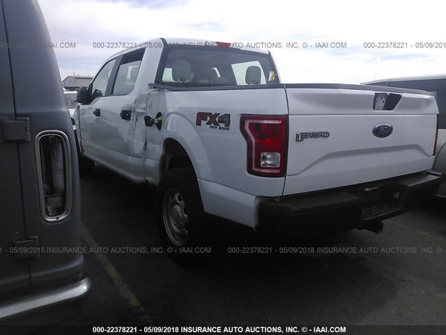 1FTEW1EF3FKD42465 - 2015 FORD F150 SUPERCREW WHITE photo 3