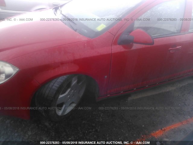 1G1AM58B187229990 - 2008 CHEVROLET COBALT SPORT RED photo 6