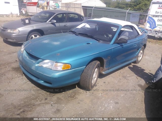 1FALP45T7RF181147 - 1994 FORD MUSTANG GT BLUE photo 2