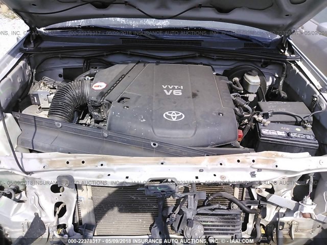 5TELU42N17Z429823 - 2007 TOYOTA TACOMA DOUBLE CAB ვერცხლისფერი ფოტო 10