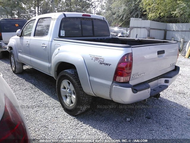 5TELU42N17Z429823 - 2007 TOYOTA TACOMA DOUBLE CAB SILVER photo 3