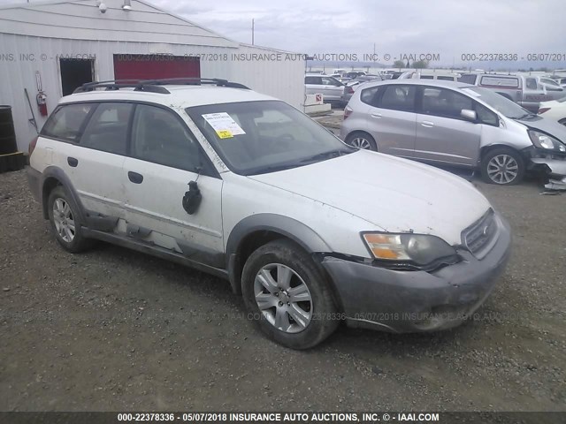 4S4BP61C257335383 - 2005 SUBARU LEGACY OUTBACK 2.5I WHITE photo 1