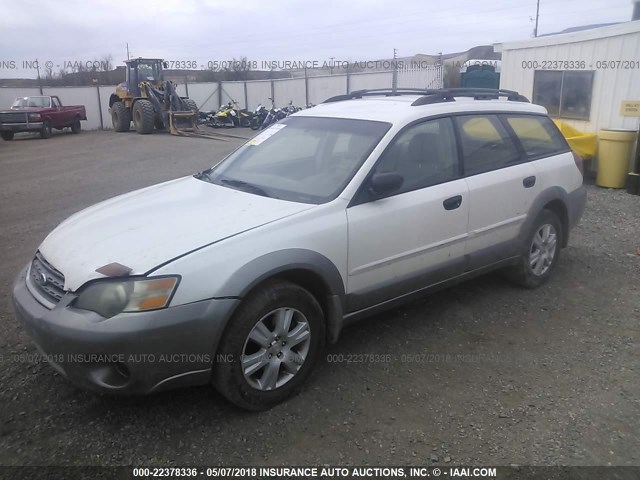 4S4BP61C257335383 - 2005 SUBARU LEGACY OUTBACK 2.5I WHITE photo 2