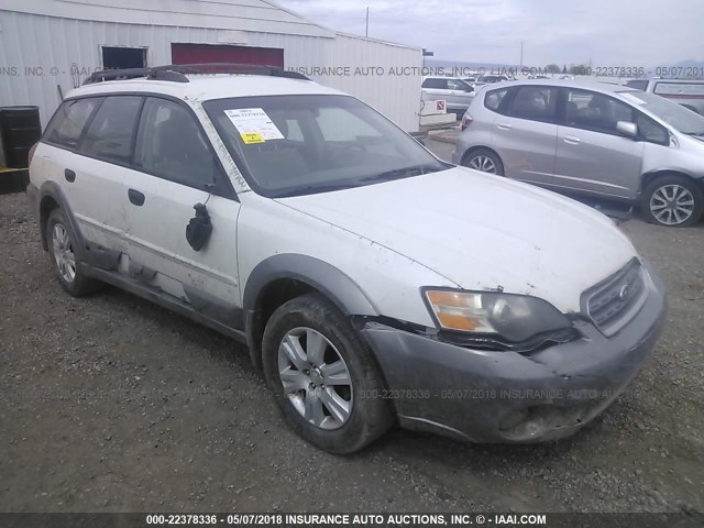 4S4BP61C257335383 - 2005 SUBARU LEGACY OUTBACK 2.5I WHITE photo 6