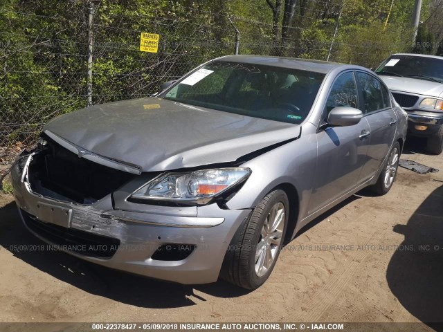 KMHGC46F29U042227 - 2009 HYUNDAI GENESIS 4.6L SILVER photo 2