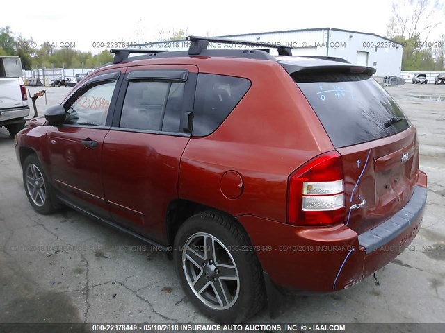 1J8FF47W48D778261 - 2008 JEEP COMPASS SPORT ORANGE photo 3