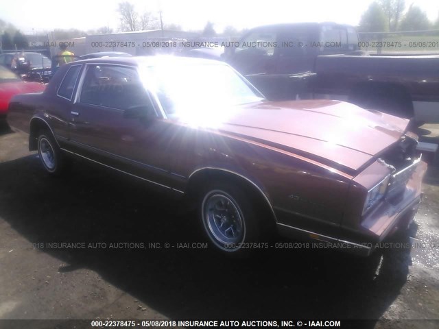 1G1GZ37Z6GR127277 - 1986 CHEVROLET MONTE CARLO  BROWN photo 1