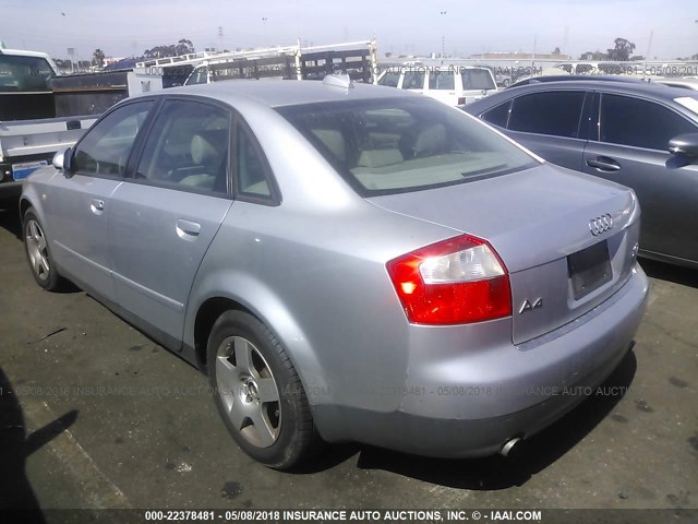 WAULC68E24A033666 - 2004 AUDI A4 1.8T QUATTRO SILVER photo 3