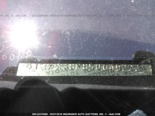 4T1FA38P85U049727 - 2005 TOYOTA CAMRY SOLARA SE/SLE თეთრი ფოტო 9