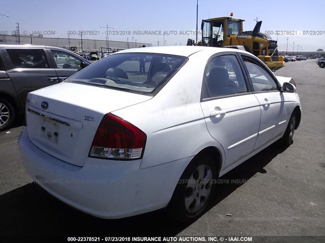 KNAFE222995667796 - 2009 KIA SPECTRA EX/LX/SX WHITE photo 4