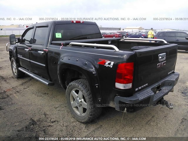 1GT125C81BF153273 - 2011 GMC SIERRA K2500 DENALI BLACK photo 3