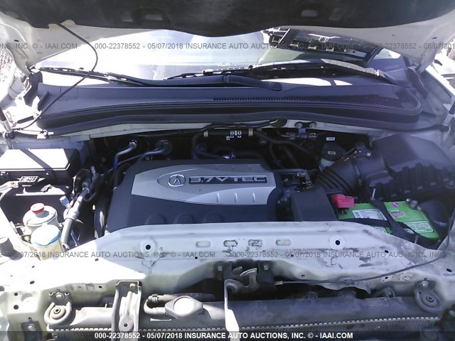 2HNYD28698H552576 - 2008 ACURA MDX TECHNOLOGY SILVER photo 10