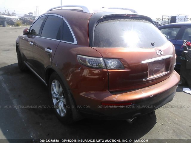 JNRBS08W97X400183 - 2007 INFINITI FX45 ORANGE photo 3