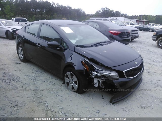 3KPFK4A72HE042888 - 2017 KIA FORTE LX BLACK photo 1