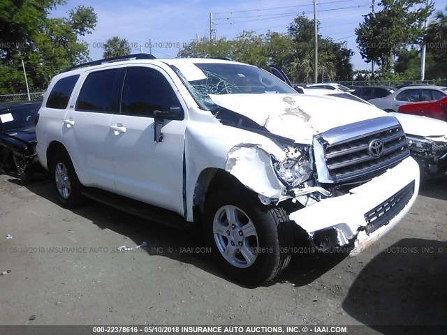 5TDZY5G17FS056664 - 2015 TOYOTA SEQUOIA SR5 WHITE photo 1