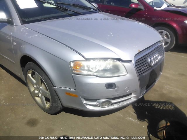 WAUDF68E05A430130 - 2005 AUDI A4 2.0T QUATTRO SILVER photo 6