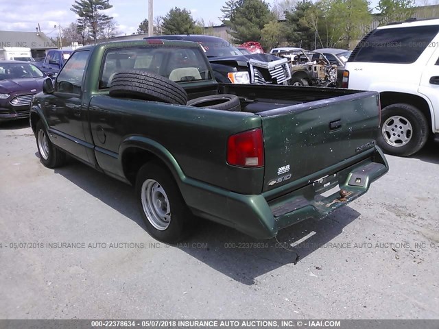 1GCCS144XVK182764 - 1997 CHEVROLET S TRUCK S10 GREEN photo 3