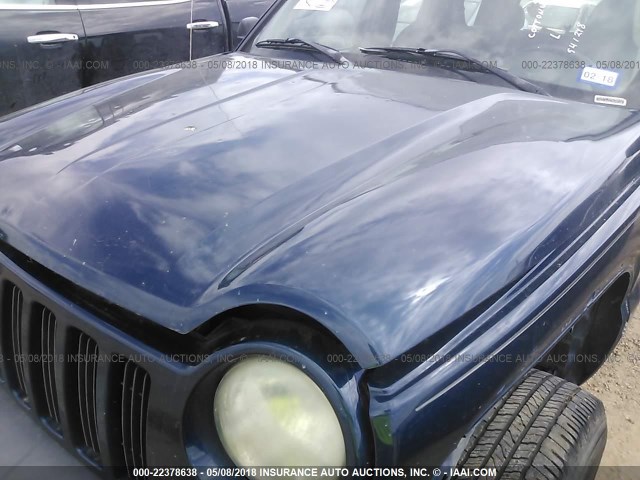 1J4GK48KX3W541218 - 2003 JEEP LIBERTY SPORT/FREEDOM მუქი ლურჯი ფოტო 6