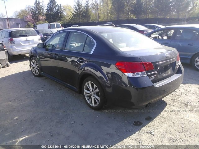 4S3BMBA66E3015491 - 2014 SUBARU LEGACY 2.5I BLUE photo 3