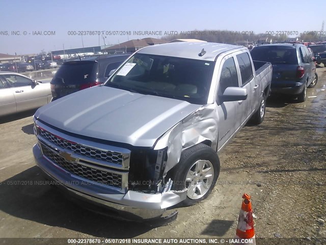 3GCUKREH9FG290547 - 2015 CHEVROLET SILVERADO K1500 LT SILVER photo 2