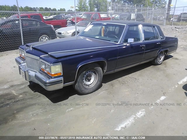 1G6DW51Y2KR726199 - 1989 CADILLAC BROUGHAM BLUE photo 2