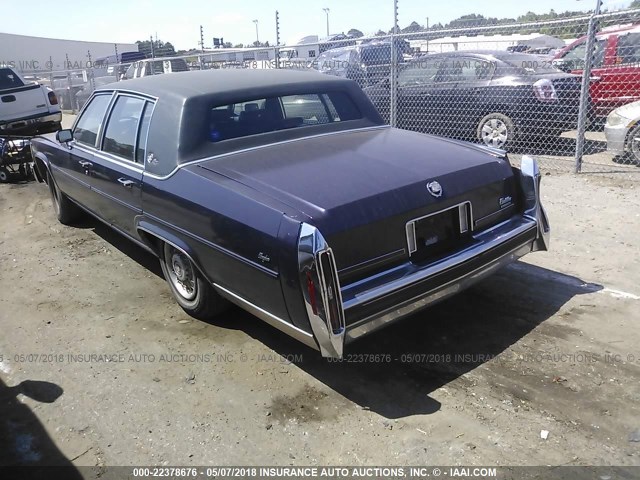 1G6DW51Y2KR726199 - 1989 CADILLAC BROUGHAM BLUE photo 3