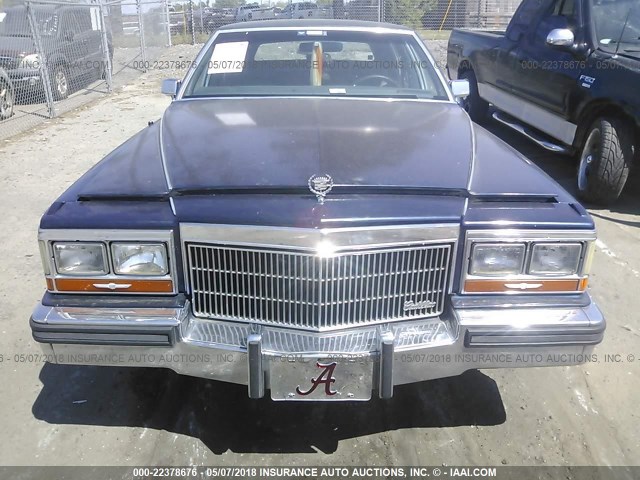 1G6DW51Y2KR726199 - 1989 CADILLAC BROUGHAM BLUE photo 6