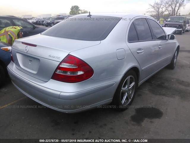 WDBUF87J16X190211 - 2006 MERCEDES-BENZ E 350 4MATIC SILVER photo 4