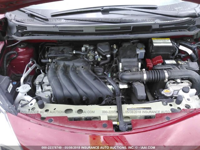 3N1CE2CP4FL445665 - 2015 NISSAN VERSA NOTE S/S PLUS/SV/SL/SR RED photo 10