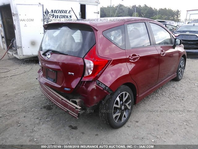 3N1CE2CP4FL445665 - 2015 NISSAN VERSA NOTE S/S PLUS/SV/SL/SR RED photo 4