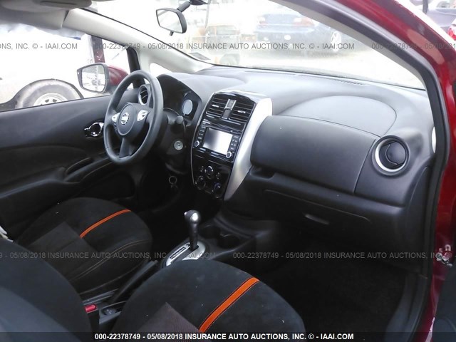 3N1CE2CP4FL445665 - 2015 NISSAN VERSA NOTE S/S PLUS/SV/SL/SR RED photo 5