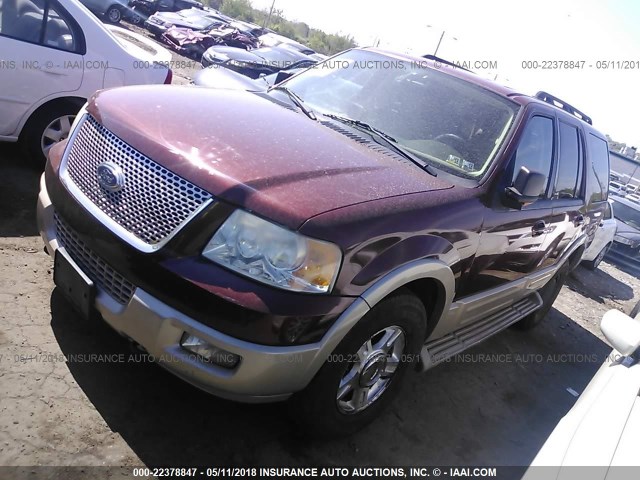 1FMFU18596LA31643 - 2006 FORD EXPEDITION EDDIE BAUER BURGUNDY photo 2