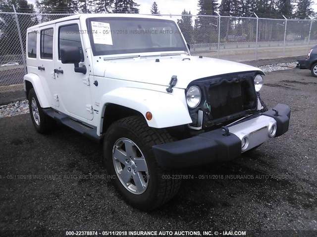 1J4BA5H15BL577022 - 2011 JEEP WRANGLER UNLIMITED SAHARA WHITE photo 1