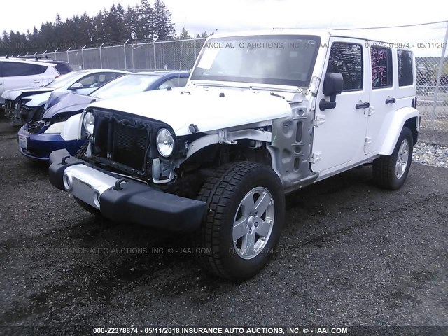 1J4BA5H15BL577022 - 2011 JEEP WRANGLER UNLIMITED SAHARA WHITE photo 2