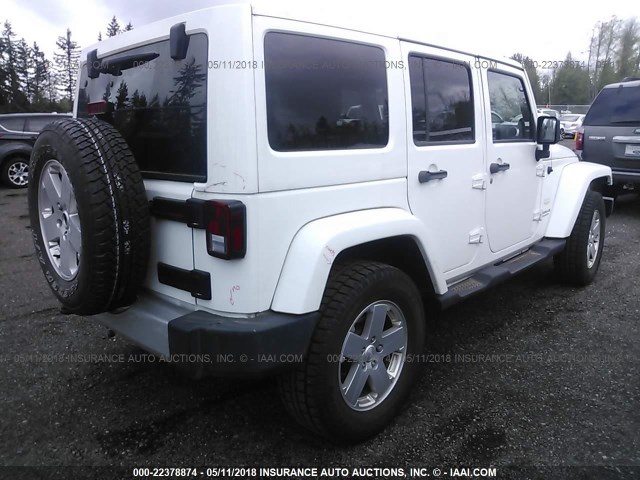 1J4BA5H15BL577022 - 2011 JEEP WRANGLER UNLIMITED SAHARA თეთრი ფოტო 4
