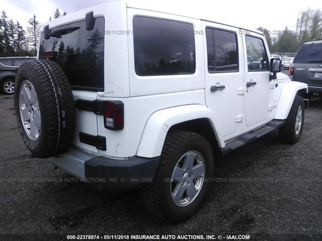 1J4BA5H15BL577022 - 2011 JEEP WRANGLER UNLIMITED SAHARA WHITE photo 4