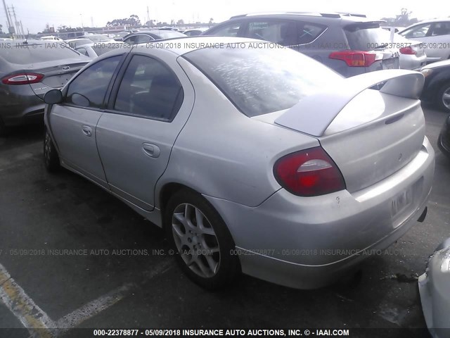 1B3ES66S74D535094 - 2004 DODGE NEON SRT-4 SILVER photo 3