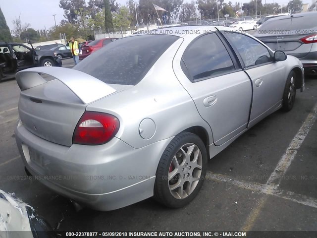 1B3ES66S74D535094 - 2004 DODGE NEON SRT-4 SILVER photo 4