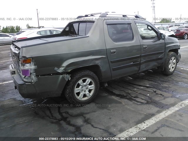 2HJYK16506H522312 - 2006 HONDA RIDGELINE RTL GREEN photo 4