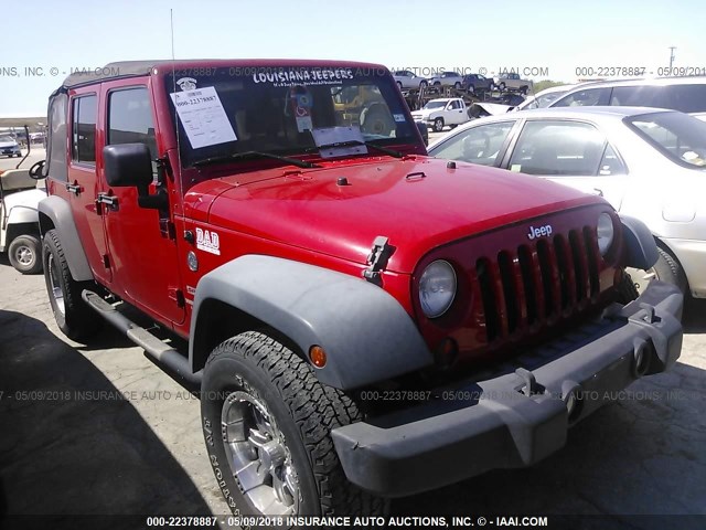 1J4BA3H15AL212049 - 2010 JEEP WRANGLER UNLIMITE SPORT RED photo 1