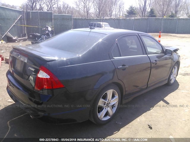 3FAHP0KC2AR302452 - 2010 FORD FUSION SPORT BLACK photo 4