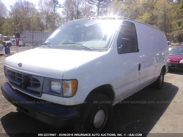 1FTRE14291HA64020 - 2001 FORD ECONOLINE E150 VAN WHITE photo 2