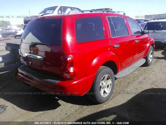 1D4HB48N15F573579 - 2005 DODGE DURANGO SLT RED photo 4