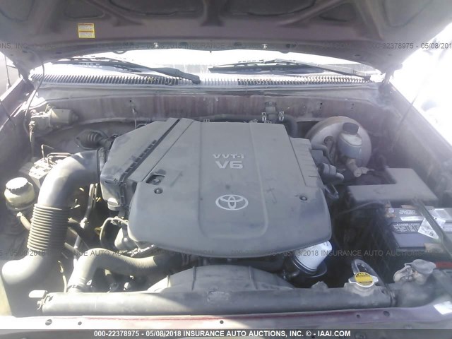 5TBRU34146S476332 - 2006 TOYOTA TUNDRA ACCESS CAB SR5 RED photo 10